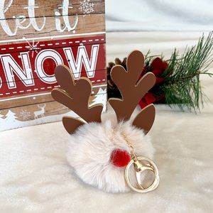 Reindeer Pom-Pom Key Chain